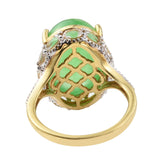A Gorgeous Dyed Color Green Jade Silver Sterling With A Finishing Of Yellow Gold Rhodium. - Fashion Apparel 