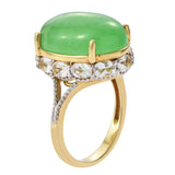 A Gorgeous Dyed Color Green Jade Silver Sterling With A Finishing Of Yellow Gold Rhodium. - Fashion Apparel 