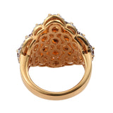 Rhodolite Garnet Silver Sterling Stud Ring With A Finishing Touch Of Rose Gold Rhodium. - Fashion Apparel 