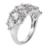 White Topaz With Natural White Zircon Polished With Rhodium In Sterling Silver. - Fashion Apparel 