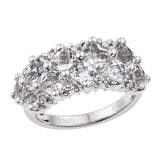 White Topaz With Natural White Zircon Polished With Rhodium In Sterling Silver. - Fashion Apparel 