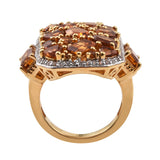 Natural White Zircon With Citrine Polished With Yellow Gold Rhodium In Sterling Silver. - Fashion Apparel 