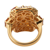 Natural White Zircon With Citrine Polished With Yellow Gold Rhodium In Sterling Silver. - Fashion Apparel 