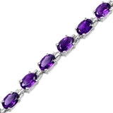 9.03 Carat Genuine Amethyst .925 Sterling Silver Bracelet - Fashion Apparel 