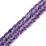 21.21 Carat Genuine Amethyst .925 Sterling Silver Bracelet - Fashion Apparel 