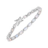 5.94 Carat Genuine Ethiopian Opal .925 Sterling Silver Bracelet - Fashion Apparel 