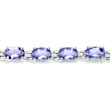 9.68 Carat Genuine Tanzanite .925 Sterling Silver Bracelet - Fashion Apparel 