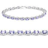 6.00 Carat Genuine Tanzanite .925 Sterling Silver Bracelet - Fashion Apparel 