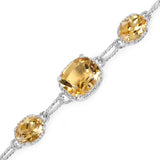 18.40 Carat Genuine Citrine .925 Sterling Silver Bracelet - Fashion Apparel 