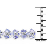 13.72 Carat Genuine Tanzanite .925 Sterling Silver Bracelet - Fashion Apparel 