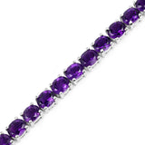 12.24 Carat Genuine Amethyst .925 Sterling Silver Bracelet - Fashion Apparel 