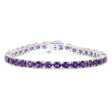 12.24 Carat Genuine Amethyst .925 Sterling Silver Bracelet - Fashion Apparel 