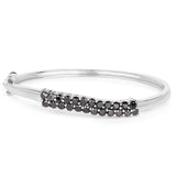 3.53 Carat Genuine Black Diamond .925 Sterling Silver Bangle - Fashion Apparel 