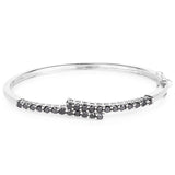 2.52 Carat Genuine Black Diamond .925 Sterling Silver Bangle - Fashion Apparel 
