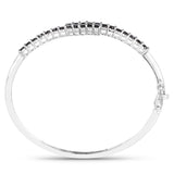 2.52 Carat Genuine Black Diamond .925 Sterling Silver Bangle - Fashion Apparel 