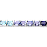 12.04 Carat Genuine Multi Stone .925 Sterling Silver Bracelet - Fashion Apparel 