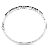 2.98 Carat Genuine Black Diamond .925 Sterling Silver Bangle - Fashion Apparel 
