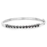 2.10 Carat Genuine Black Diamond .925 Sterling Silver Bangle - Fashion Apparel 