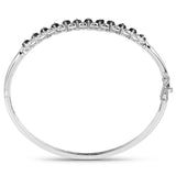 2.10 Carat Genuine Black Diamond .925 Sterling Silver Bangle - Fashion Apparel 