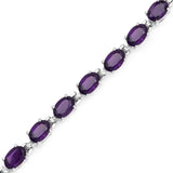 9.46 Carat Genuine Amethyst .925 Sterling Silver Bracelet - Fashion Apparel 