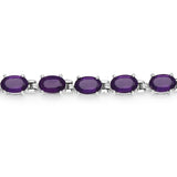 9.46 Carat Genuine Amethyst .925 Sterling Silver Bracelet - Fashion Apparel 
