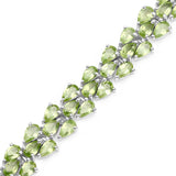 18.26 Carat Genuine Peridot .925 Sterling Silver Bracelet - Fashion Apparel 