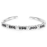 1.88 Carat Genuine Black Diamond .925 Sterling Silver Bangle - Fashion Apparel 