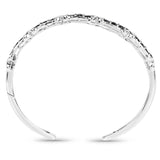 1.88 Carat Genuine Black Diamond .925 Sterling Silver Bangle - Fashion Apparel 