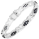 3.53 Carat Genuine Blue Sapphire .925 Sterling Silver Bracelet - Fashion Apparel 