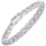 2.40 Carat Genuine Tanzanite .925 Sterling Silver Bracelet - Fashion Apparel 