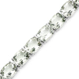 69.00 Carat Genuine Green Amethyst .925 Sterling Silver Bracelet - Fashion Apparel 