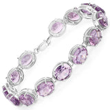 30.10 Carat Genuine Amethyst .925 Sterling Silver Bracelet - Fashion Apparel 