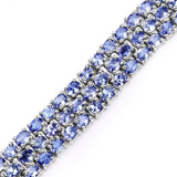 22.27 Carat Genuine Tanzanite .925 Sterling Silver Bracelet - Fashion Apparel 