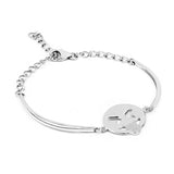 0.08 Carat Genuine White Topaz .925 Sterling Silver Bracelet - Fashion Apparel 