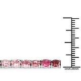 11.88 Carat Genuine Pink Tourmaline, Green Tourmaline and Brown Tourmaline .925 Sterling Silver Bracelet - Fashion Apparel 