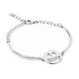 0.04 Carat Genuine White Topaz .925 Sterling Silver Braceletddd - Fashion Apparel 