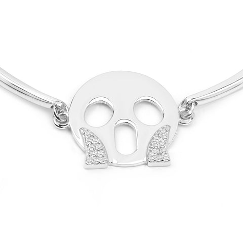 0.11 Carat Genuine White Topaz .925 Sterling Silver Bracelet - Fashion Apparel 