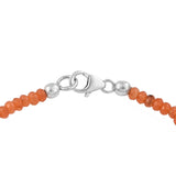 Rhodium Plated Sterling Silver Bracelet Featuring Well-Polished Citrine Gemstones - Fashion Apparel 