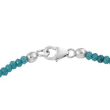 Rhodium Plated Sterling Silver Bracelet With Sparkling Skyblue Topaz - Fashion Apparel 