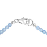 Polished Skyblue Topaz Gemstone Well-Crafted In Rhodium Plated Sterling Silver Bracelet. - Fashion Apparel 
