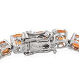 Sterling Silver, Fire Opal Bracelet And Its Finishing Done With Rhodium - Fashion Apparel 