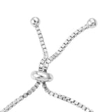 Rhodium Plated Sterling Silver Bracelet With Black Spinel And White Topaz - Fashion Apparel 