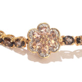 Smoky Quartz Silver Sterling Bracelet Polished With Yellow Gold Rhodium. - Fashion Apparel 