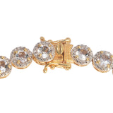 Petalite Bracelet With Natural White Zircon Plated With Yellow Gold Rhodium In Sterling Silver. - Fashion Apparel 