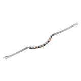 Rhodium Plated Sterling Silver Bracelet With Polished African Amethyst, Paraibe Apatite, Citrine, Fire Opal, Iolite, Rhodolite Garnet, Perid - Fashion Apparel 