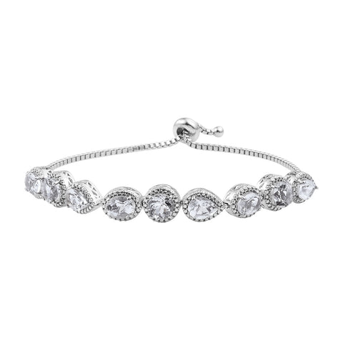 Sterling Silver Petalite Bracelet Polished With Rhodium. - Fashion Apparel 