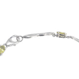Rhodium Plated Bracelet Fashioned In Sterling Silver With Peridot  Stones - Fashion Apparel 