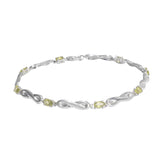 Rhodium Plated Bracelet Fashioned In Sterling Silver With Peridot  Stones - Fashion Apparel 