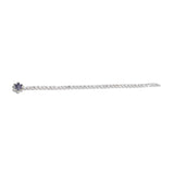 Sterling Silver Bracelet With Rhodium Plating And White Topaz, Natural White Zircon, Iolite. - Fashion Apparel 