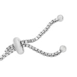 Rhodium Plated Sterling Silver Bracelet With Rhodolite Garnet, Natural White Zircon - Fashion Apparel 